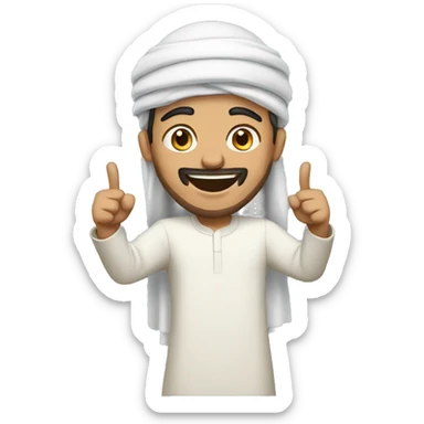 Arab man, cheering sticker