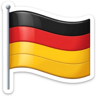 A wawy black and a red rectangle and a yellow circle flag sticker