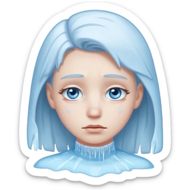Frozen icy sad face sticker
