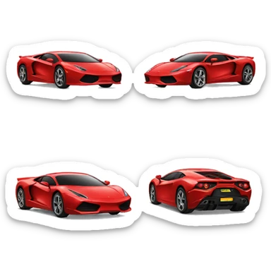 red supercar sticker