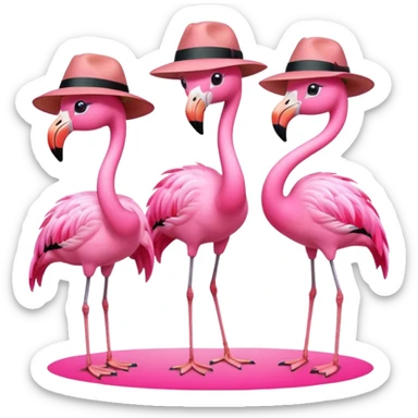 Fedora Flamingos sticker