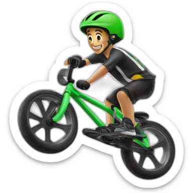 Un garçon métisse de 1metre 70 faisant du BMX race sticker