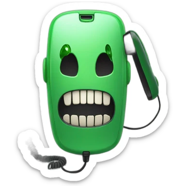 Scream mask phone with a Green clamshell flip-phone sticker