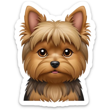 sad yorkie dog sticker