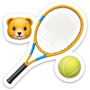 Tennis-Racket with Animals sticker