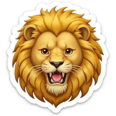 Lion A roaring lion with a beard sticker