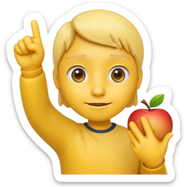 A 3D Apple-style yellow round emoji, neutral face with simple cartoonish eyes, raising one hand, thumb pointing backward over the shoulder to indicate “past” or “behind,” clean minimal background, smooth bright style sticker