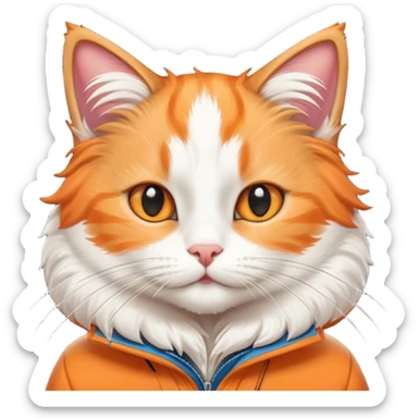 Un chat qui skie sticker