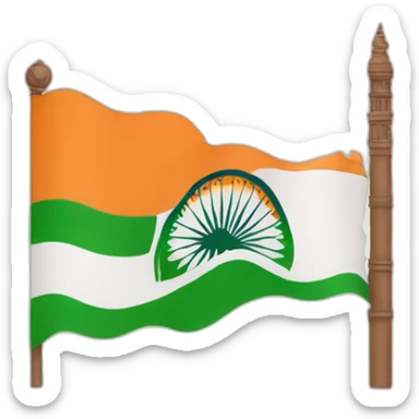 Indian flag with temple sticker