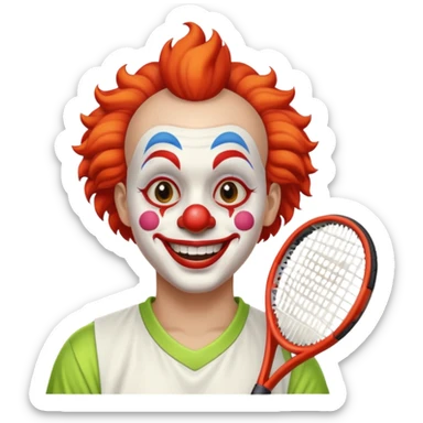 tennis player clown sticker