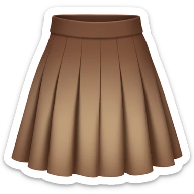 Brown pleated mini skirt, isolated sticker