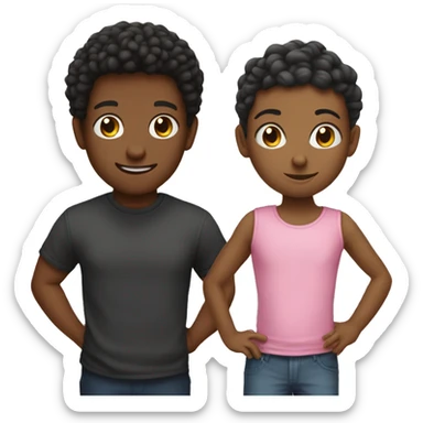 two best friendskids one tal one shot one black one mixed sticker