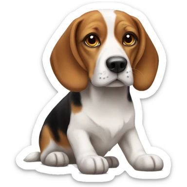 beagle with papillon sticker