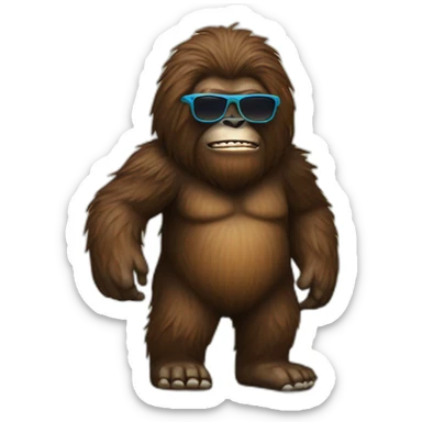 Bigfoot with sunglasses sticker