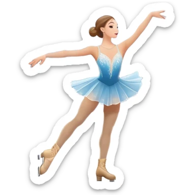 An icon featuring a graceful figure skater performing a flawless routine on an ice rink. The background shows a grand arena, Madison Square Garden, filled with spectators. Snowflakes and spotlights add to the elegance and beauty of the performance. Transparent background. sticker