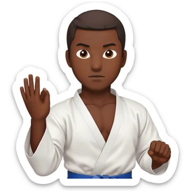 je veux creer un emoji karateka de couleur mat un homme sticker