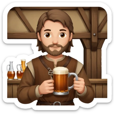 Medieval Man in a tavern sticker