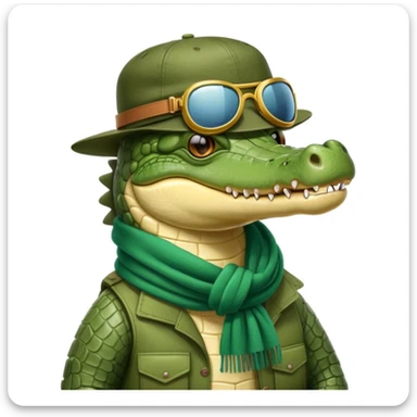 Cocodrilo con duermo de avión sticker