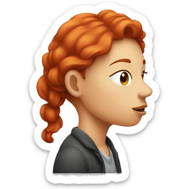 Red head man kiss woman sticker