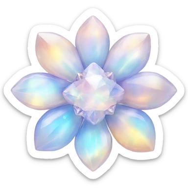 Opal crystal flower sticker