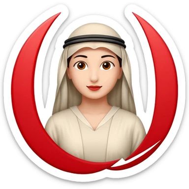 make me an emoji with the emirates logo and a red background sticker