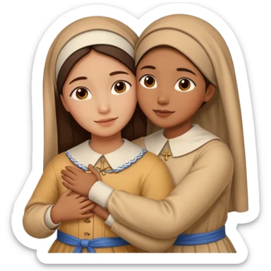 Hugging one carmelitan sister one normal woman love sticker