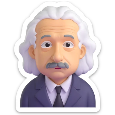 Albert Einstein with a sad expression sticker