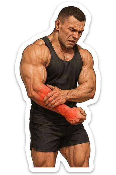 BODYBUILDER CHE HA DOLORI AI LEGAMENTI, SI è INFORTUNATO CON L'ALLENAMENTO sticker