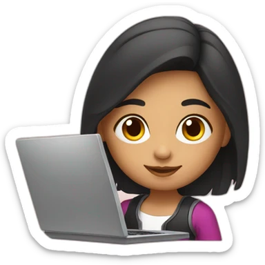 Mexican girl with her laptop sticker