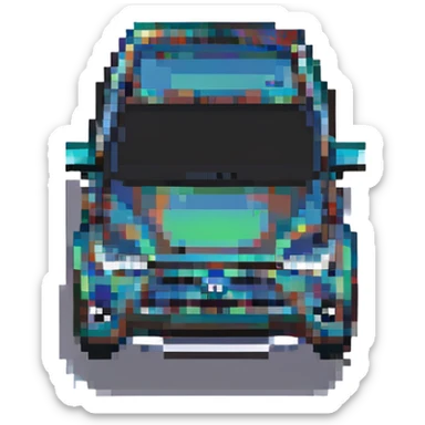 Toyota RAV4, pixel art style, three-quarters view sticker