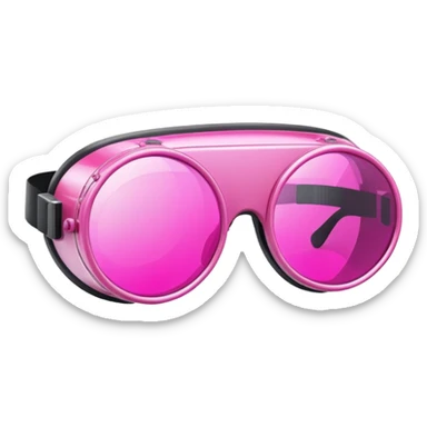 futuristic pink welding glasses, sleek design with bright pink lenses, no frame, high-tech protective eyewear sticker