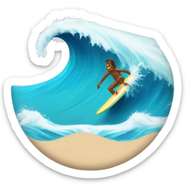 Waves and a Surfer  sticker