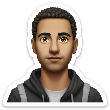 guy 24 years old egyptian 2011 photorealistic serious sticker