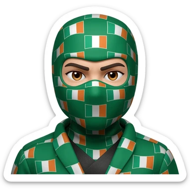 Irish flag ninja sticker