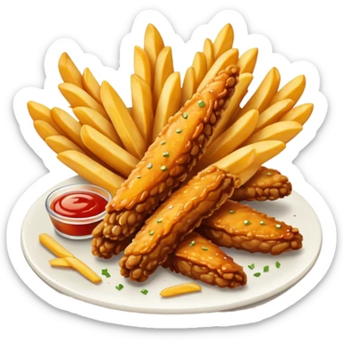 Wings and fries sticker