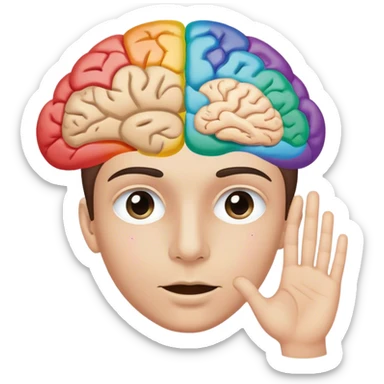 My emoji will have a human features like eyebrows, hands ,mouth and nose. And it will also have a opened head which I can see brain inside. 10 profiles of IB is written in it’s speech bubble with rainbow colors.
 sticker