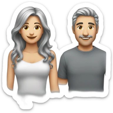 verliebtes Paar mit grauen Haaren sticker