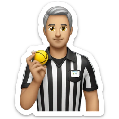 referee with whistle and blue shirt sticker