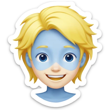 Joy blue character with yellow hair sticker