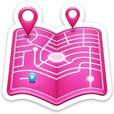 pink gps map lines sticker