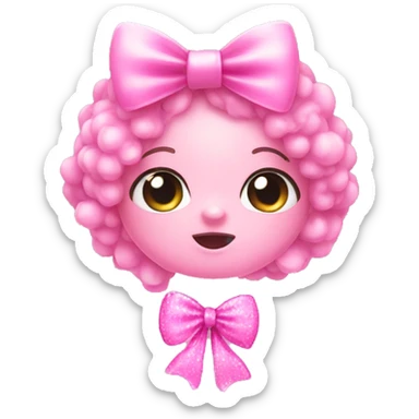pink bubbles with bow  sticker