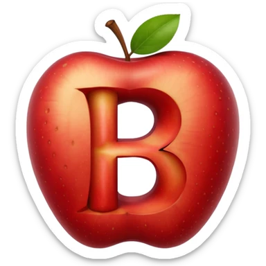 O like empty apple inside letter B sticker