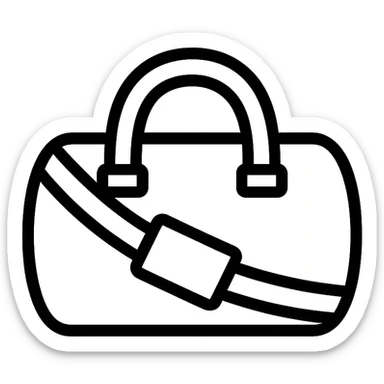 all white duffle bag with white strap sticker