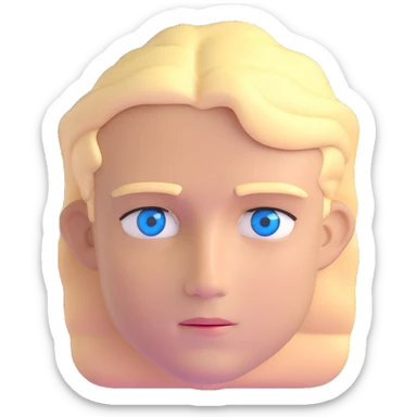blond David with blue eyes sticker