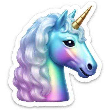 Sparkly glossy Pastel iridescent glass unicorn sticker
