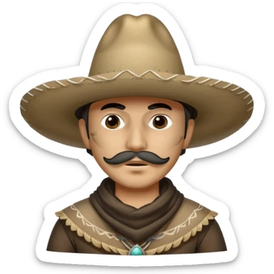 a bandito with smoke covering him sticker