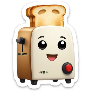 Toaster happy toast sticker
