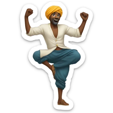 Turban man dancing sticker