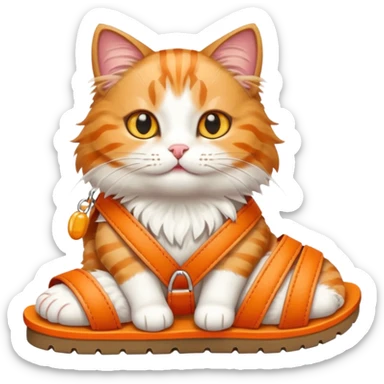 Gato con chancla sticker