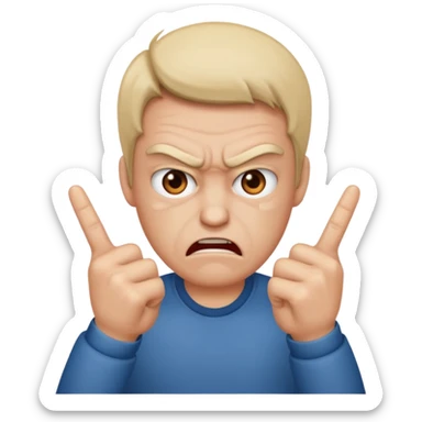 Una cara enojada y nerviosa con estas 2 manos 🖕🏻🖕🏻 sticker